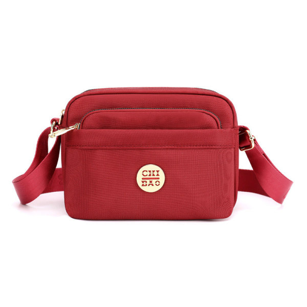 Dame Handbag Nylon Oxford Cloth Western Style One-Soulder Crossbody Dameveske Red