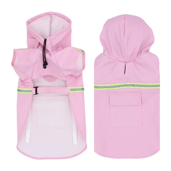 Lemmikkien vaatteet Sadetakki Pu Vedenpitävä Outdoor Suuri Koiran Vaatteet Heijastava Pink 3XL