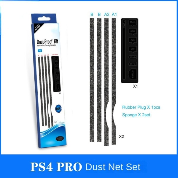 For Ps4pro Dustproof Net Set Black Ps4pro Host Dust Plug Game