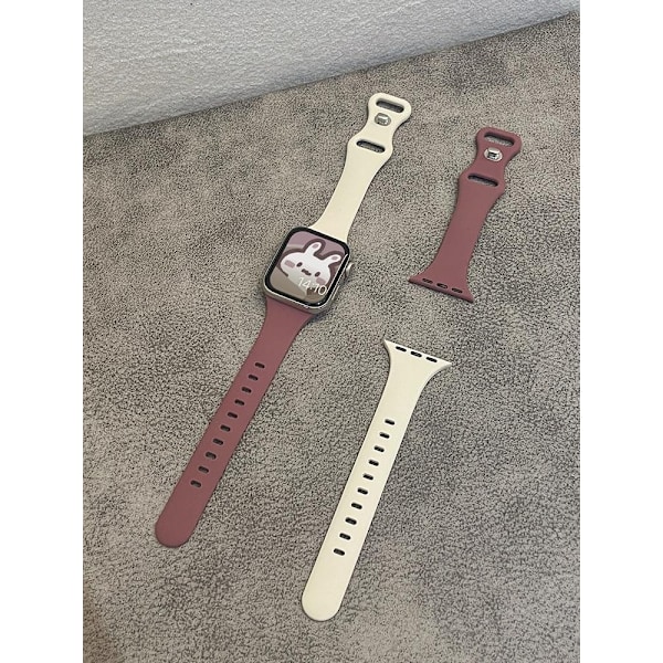 Klokkereim for Apple Watch iWatch Gjeldende: 4/5/se/6 generasjon 44mm røykfiolett + aprikos kjøp 1 få 2 reimer