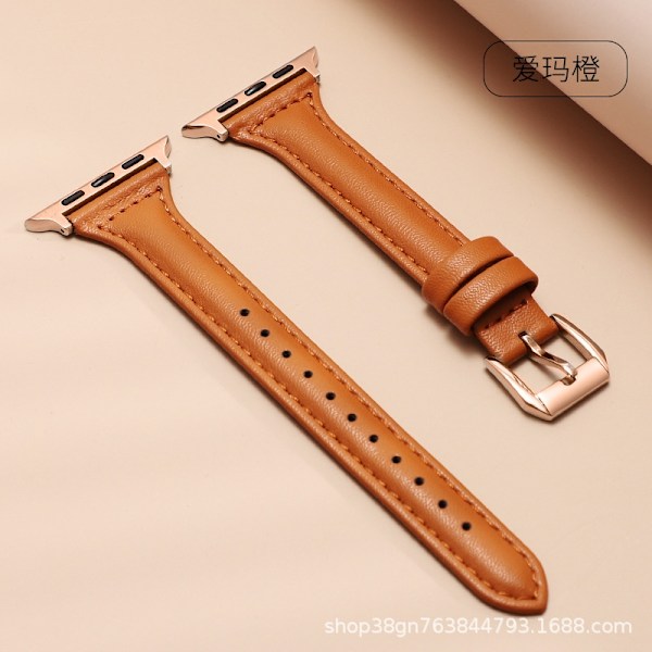 Urrem til Apple Watch iWatch lige interface 18 mm PG-Slim talje-Emma orange-rosaguld spænde