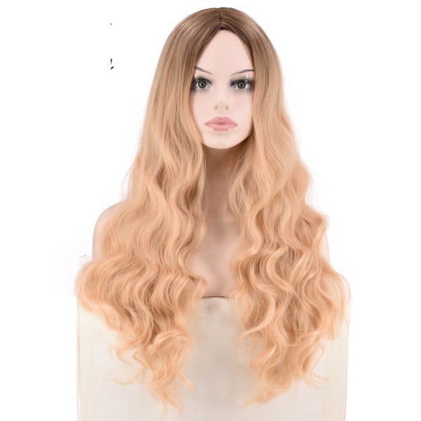 Naisten peruukki Synteettiset peruukit Golden Gradient pitkät kiharat hiukset W266