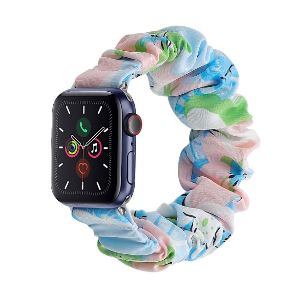 Klockarmband för Apple Watch iWatch 38/40/41 Urtavla L Storlek Ljusblå Fjäril Varmprägling