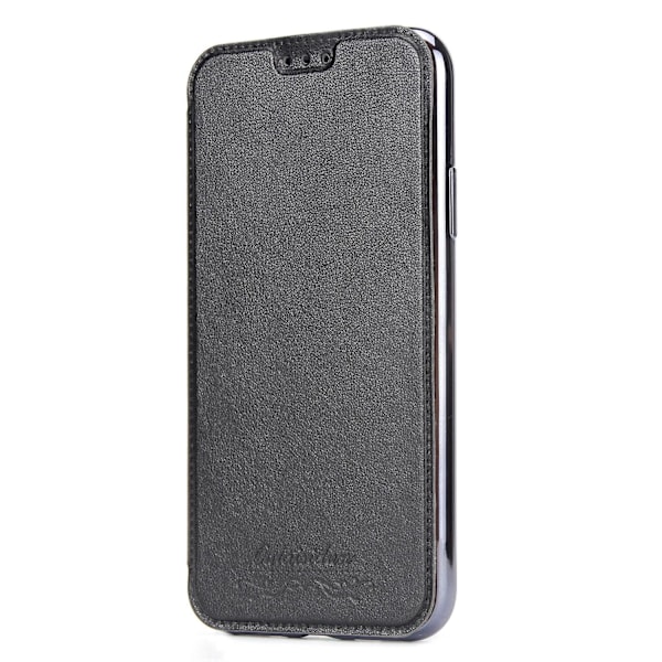 Etui til iPhone 13 6.1 sort flip læder ultratynd PU kortslot