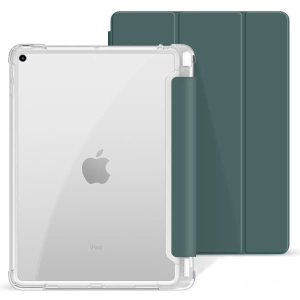 Etui til iPad 2020 10.2\" 8 Premium Sort Bælte Tri fold Transparent Blød