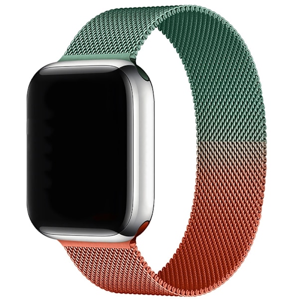 Klockarmband för Apple Watch iWatch 38/40/41/42mm Gradient orange ljusgrön P