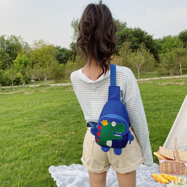 Barn Barn Ryggsäck Toddler Skolväska Bröstväska Dinosaurieväska All-Match Messenger Bag Dinosaur style blue