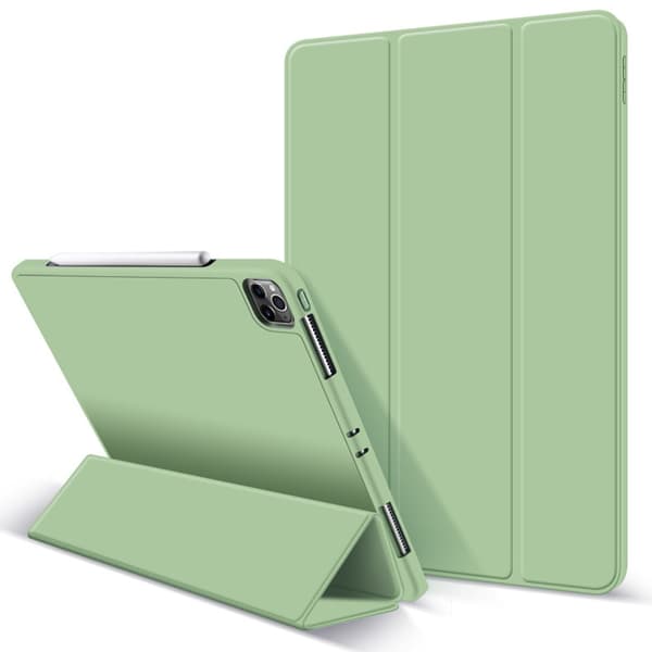 Stilfuldt etui til iPad 9.7\" 2017/2018 Matcha Grøn Silikone Blød Rem