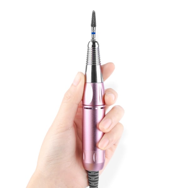 Bærbar mini elektrisk pen genopladelig neglepoleringsmaskine neglelakfjerner Pink