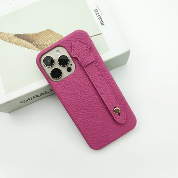 Etui til iPhone 17 Rose Rød Lær Håndleddsstropp Stativ Hardt