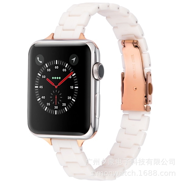 Klockarmband för Apple Watch iWatch 49mm Vit Slim