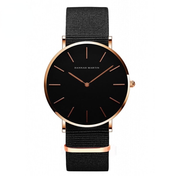 Menn Klokker Movement Leather-Belt Watch Vanntett Fritidsgave black woven belt B