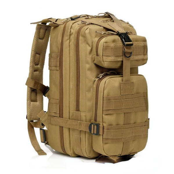 Kvinnor tjej ryggsäck axelväska skolväska Tactical 3P Outdoor Camouflage Multi-Purpose Package Military Fans Bergsbestigning 42*27*23cm Khaki