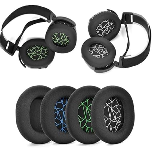 1 par hvite trykte øreputer for SteelSeries Arctis Ice 1 3 5 7 9 Pro Raw