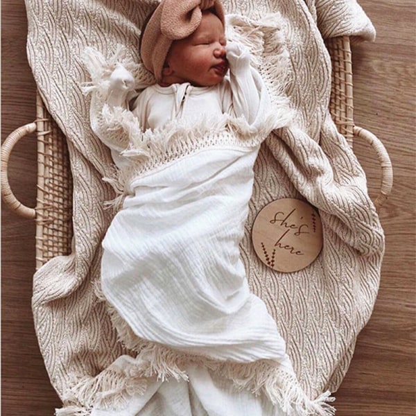 Spædbarnskvast tæppe Gaze indpakket håndklæde klapvogn Forrudebetræk Tæppe Babytæppe Bean Green 65*80cm