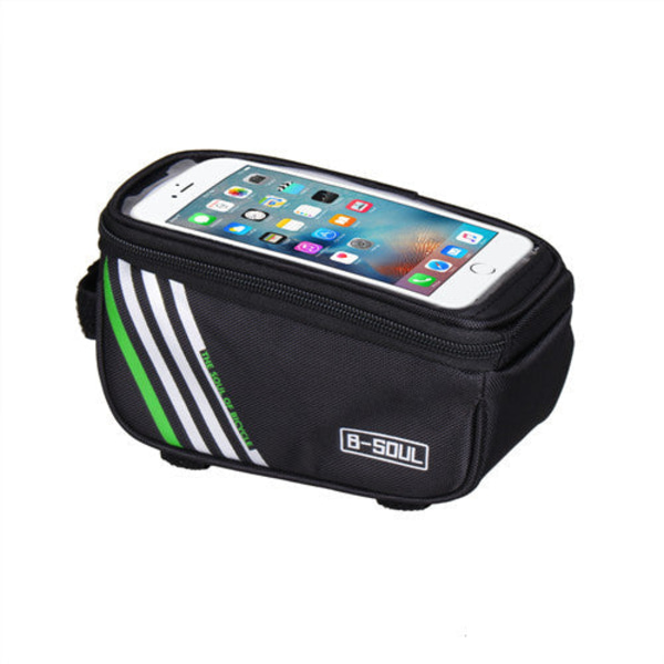 Cykel Mountain Bike Bag Touch Screen Front Beam Bag Upper Tube Telefonväska Black 5.7 inches