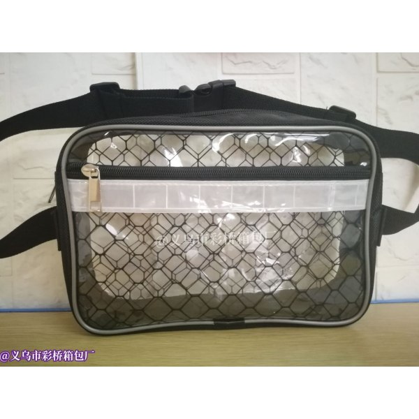 Menn kvinner Fanny Pack midjeveske 25*16*6 8-tommers reflekterende stripe antistatisk støvfritt mesh PVC printing