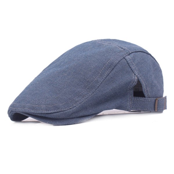 Beret lue dongeri beret herre topphette monokrom Simple Advance hatter lue solhatt for kvinner Denim gray Adjustable