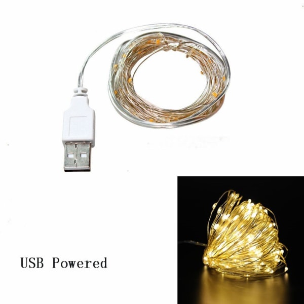 8 modeller USB-strenglys Fairy Festoon Fjernbetjening Nytårs julepynt til hjemmet værelse Julelys udendørs warm white1 20M 200LED
