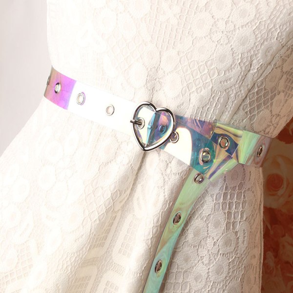 Damebeltespvc Gjennomsiktig fargerikt luftøyebelte Nytt fasjonabelt,  matchende dekorativt belte for kvinner Colorful 104*2.8cm 7fa1 | Colorful |  104*2.8cm | Fyndiq