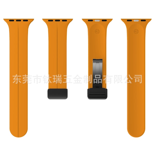 Urrem til Apple Watch iWatch 42/44/45/49mm sort spænde gul