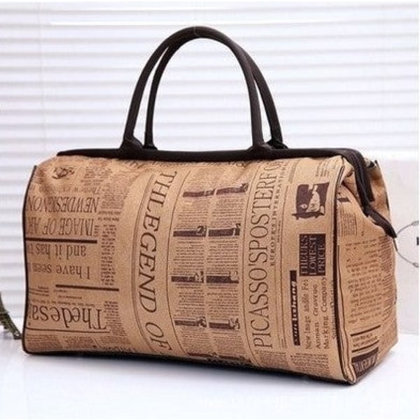 Rygsæk rejser Mænd Kvinder Fitness sport Træning s Short Distance Travel skuldertaske Retro newspaper Large Size 50cm