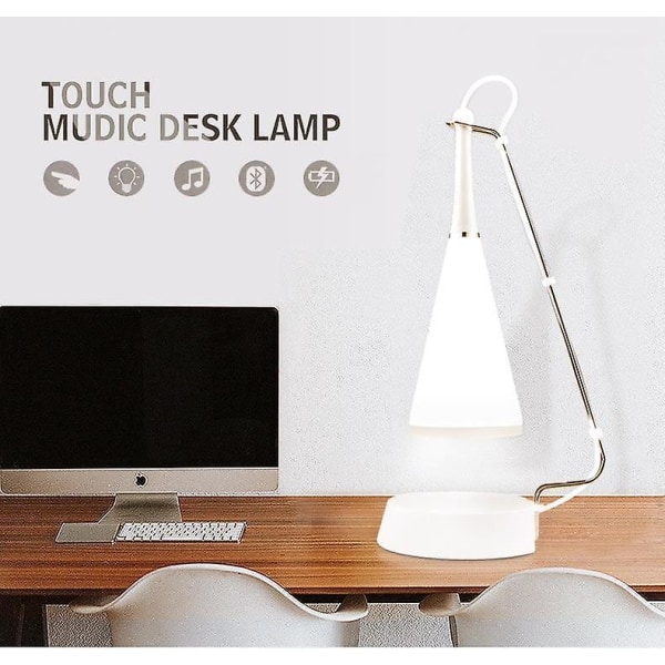 Lampor touch led bluetooth USB bordslampa vit
