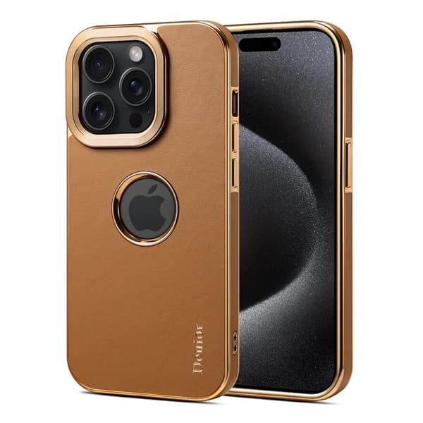 Kotelo iPhone 14 Plus Khaki täysin käsintehty lehmännahka
