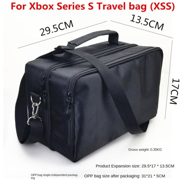 Xbox Series X -konsolilaukkuun Xsx-pelikonsolin kahvan säilytyslaukku, kaksikerroksinen suoja XSS black