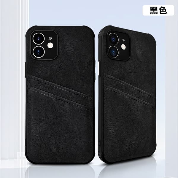 Fodral för iPhone 13 Pro Max svart drömsk hudtextur kortplats
