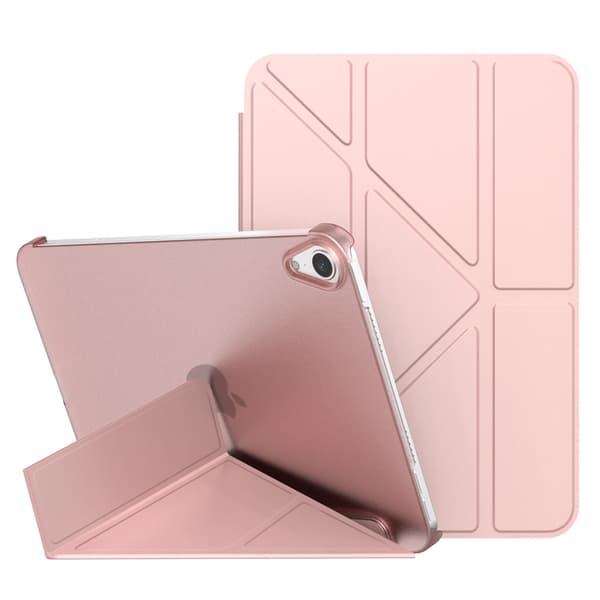 Stilig etui for iPad 5/6/9.7\" rosegull multi fold hard Transformers-lær