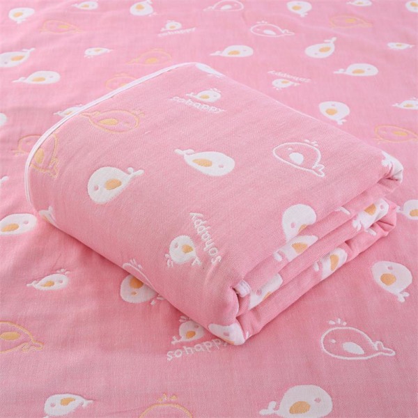 Vauvan kylpypyyhe Puhdas puuvilla kuusikerroksiset lasten peitot Cover Peitto Harso kylpypyyhepeitto Pink Whale 80*80cm