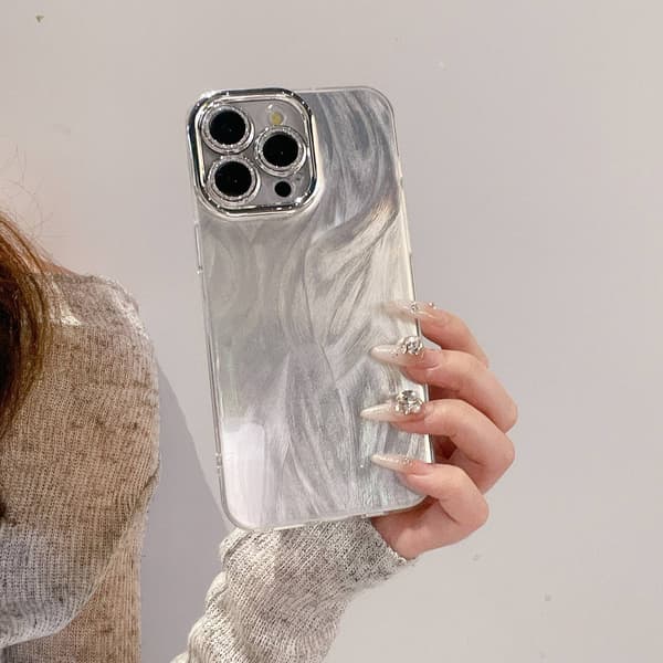 Etui til iPhone 17 xym glitter linse fjer mønster