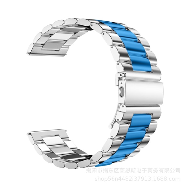 Klockarmband för Apple Watch iWatch för 38-40-41mm tre-stål armband-silver blå-sprutning