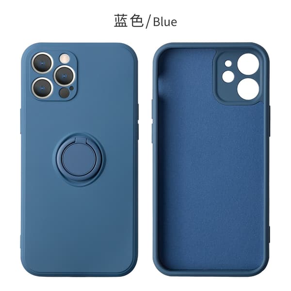 Skal för iPhone 17 Pro Blå Flytande Silikon Ringstativ Anti-fall
