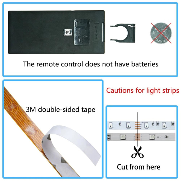 Bluetooth LED Strip Lights 5/10/15/20M RGB 5050 SMD fjärrkontroll+adapter Julfest dekoration MultiColor 5M-US Plug