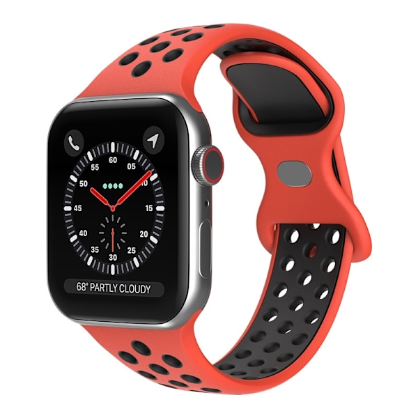 Kellon ranneke Apple Watch iWatch 42/44/45/49mm punainen ja musta