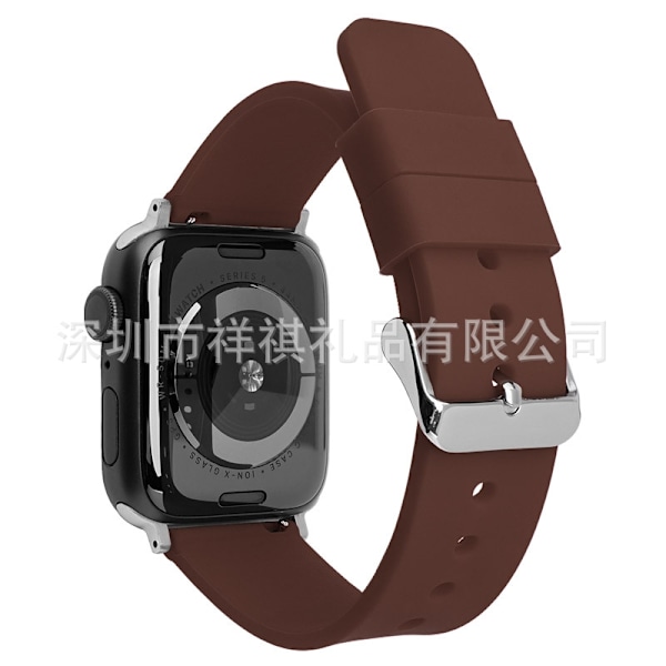 Klockarmband för Apple Watch iWatch 38/40/41mm Brun-Silver Spänne