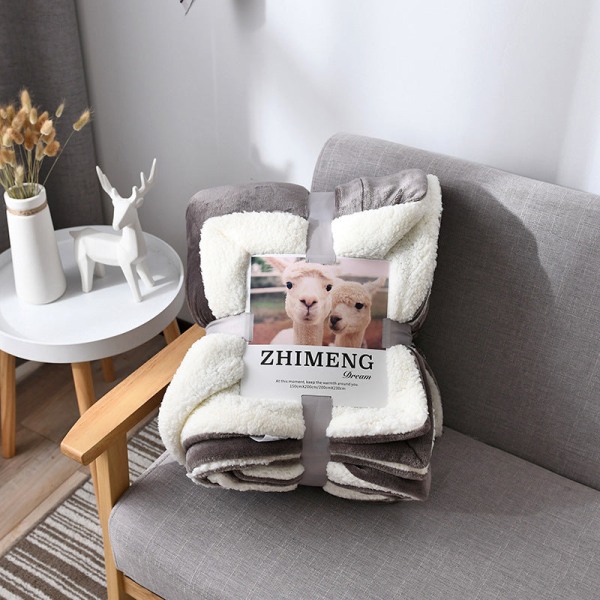 Berber Fleecefilt Enfärgad Vinterförtjockad sammetsfilt Enkel Dubbelfilt Dubbellagers presentfilt Silver Gray 50*70cm