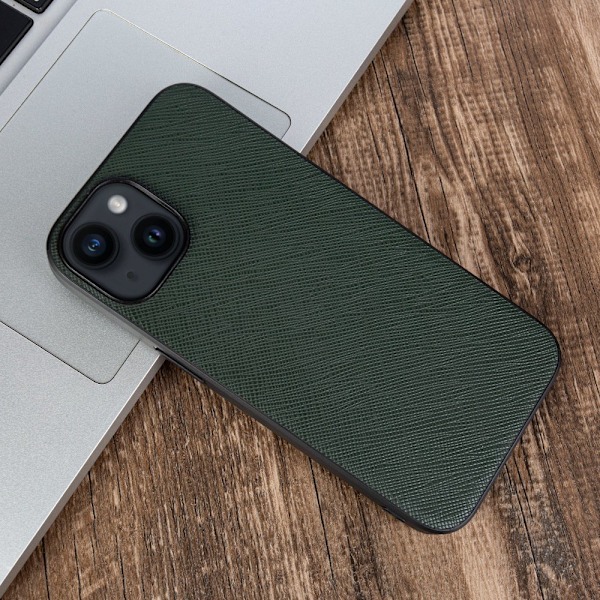 Etui til iPhone15 lysegrønt læder high-end business fuld anti-fald