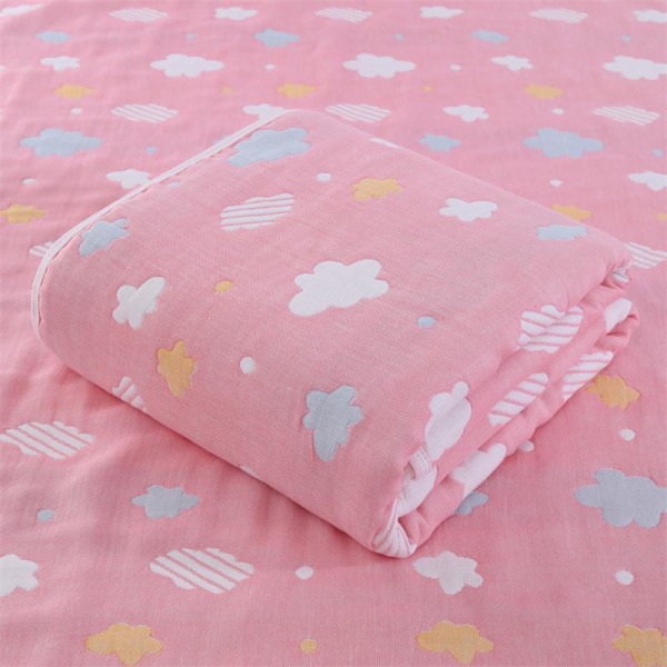 Vauvan kylpypyyhe Puhdas puuvilla kuusikerroksiset lasten peitot Cover Peitto Harso kylpypyyhepeitto Pink Whale 120×150cm