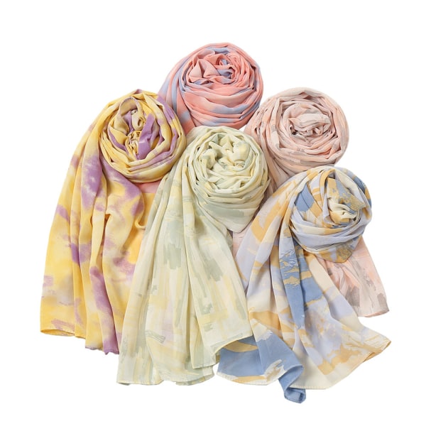 Dametørklæde sjal 2022 forår og efterår Chiffon slipsfarvet solbeskyttelse Casual 9# light pink 180cm