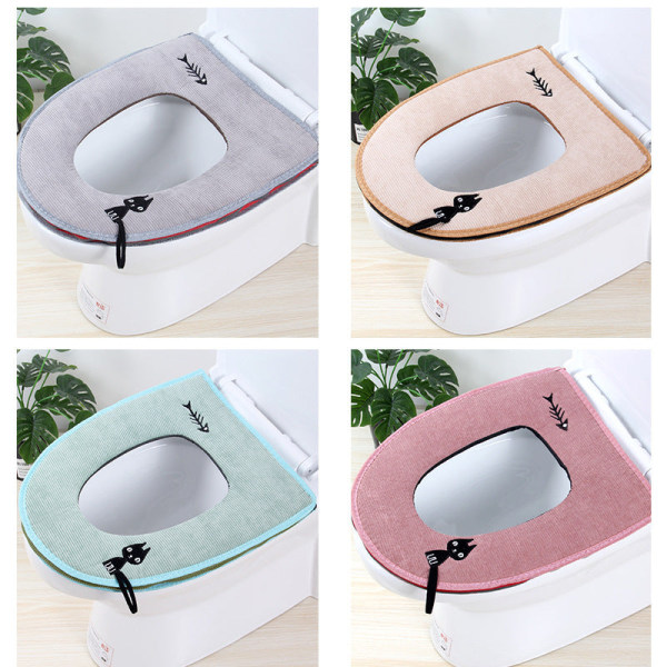 3 kpl wc-istuimen cover Creative Cute Vedenpitävä O-rengas vakosamettivetoketju Pink