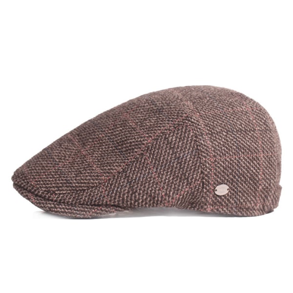 Beret Hat Winter Peaked Cap Men Beret Thickened Hat Art Youth Advance Hats Middle-Aged and Elderly People's Hats Gray Adjustable
