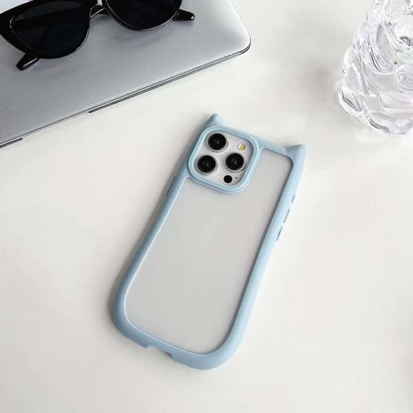 Etui til iPhone 17 Blå Katteøre Trendy Katteøre Rille