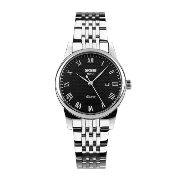 Herrklockor Klassiska Business Bälte Quartz Watch Stålrem Par Watch Gift belt-black A