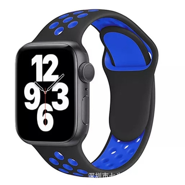 Urrem til Apple Watch iWatch 38/40/41mm forlænget sort og blå
