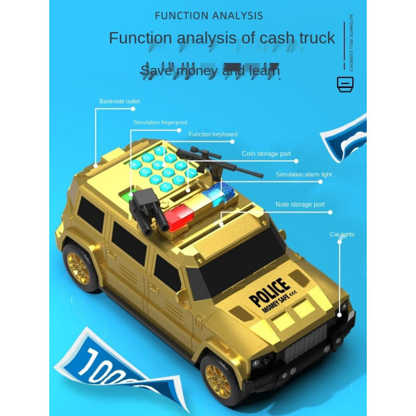 Sparegris for barn Mynt Penger Minibank Bursdagssimulering Bankseddel Transport Bilbatteri CQ5 Pink