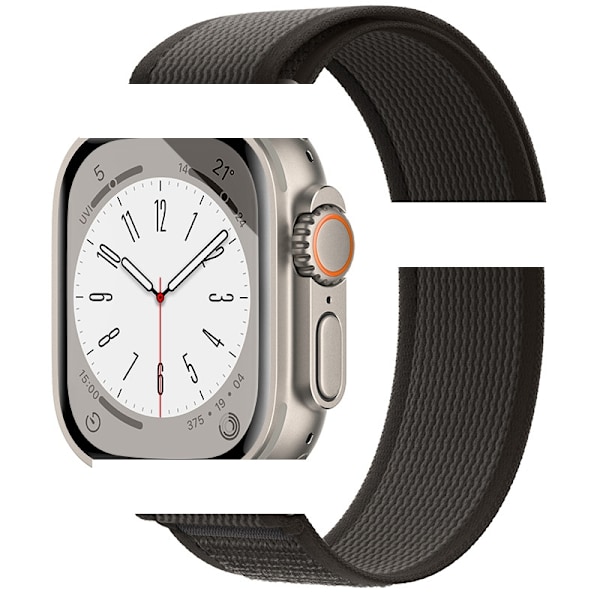Urrem til Apple Watch iWatch 38/40/41/42mm Sort på Sort Titanium Connector