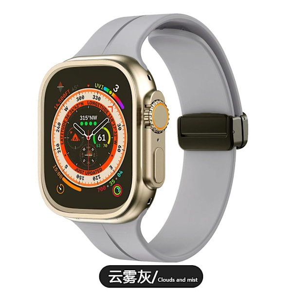 Kellon ranneke Apple Watch iWatch -kelloon Soveltuu: 1.-8. sukupolvi SE 38/40/41mm 22 Cloudy Gray
